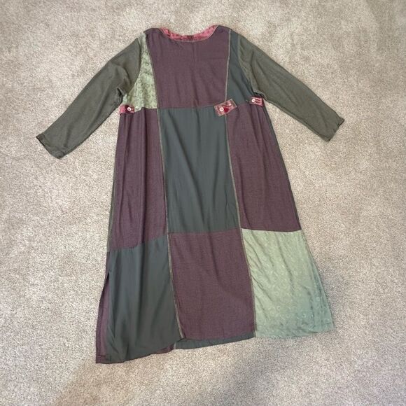 NWOT💼Surya II Patchwork Maxi Dress with Matching Purse Dusty Rose and Green - Picture 7 of 11